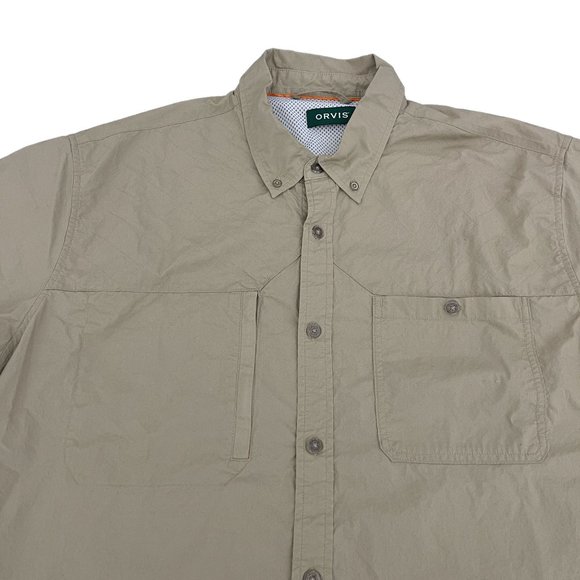 Orivis Men's Hiking Fishing Outdoor Brown Button Up SS Shirt, Size XL - Picture 2 of 7